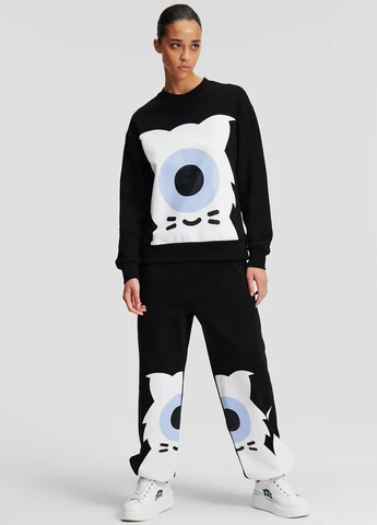 Черный свитшот Karl Lagerfeld рисунок без декора (333935918)
