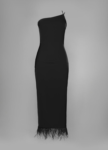 Черное вечернее платье платье-комбинация Gepur однотонное