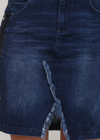 Синяя джинсовая однотонная юбка Mos Mosh