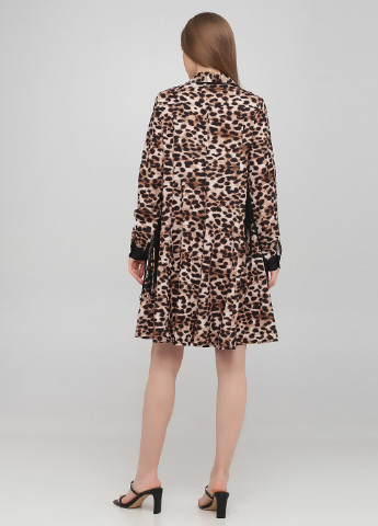 Комбинированное кэжуал платье рубашка Tensione IN леопардовый