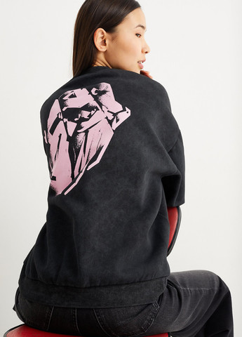 Чорний світшот C&A рок-гурт без декору (322945561)