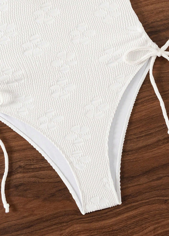 Білий літній купальник суцільний, майо SHEIN