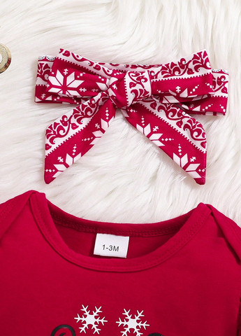 Червоний зимній костюм (боді, штани) брючний SHEIN