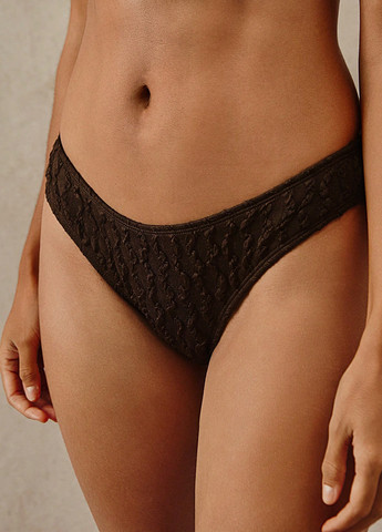 Коричневый летний купальник (лиф, трусики) бикини, халтер, раздельный SHEIN