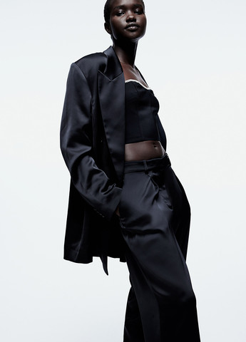 Черный женский жакет H&M однотонный - демисезонный