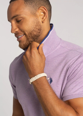 Лиловая футболка-поло для мужчин U.S. Polo Assn. однотонная
