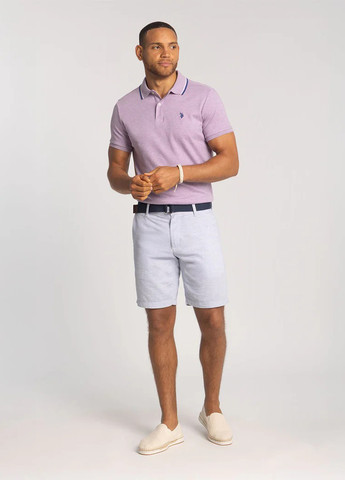 Лиловая футболка-поло для мужчин U.S. Polo Assn. однотонная