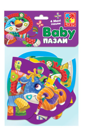 Бебі MAXI пазли картонні в пакеті "Диво-зоопарк" VT1722-20 Vladi toys _ (236176981)