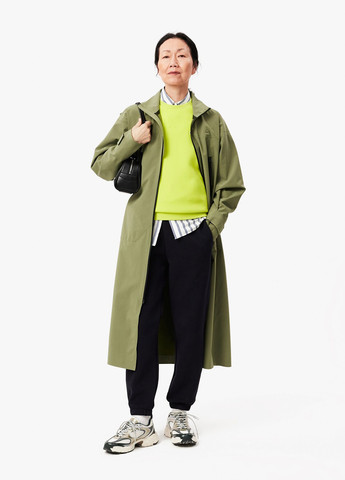 Салатовый свитшот Lacoste однотонный вышивка (329629214)