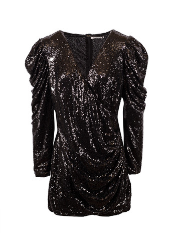Чорна коктейльна сукня на запах Glamorous однотонна