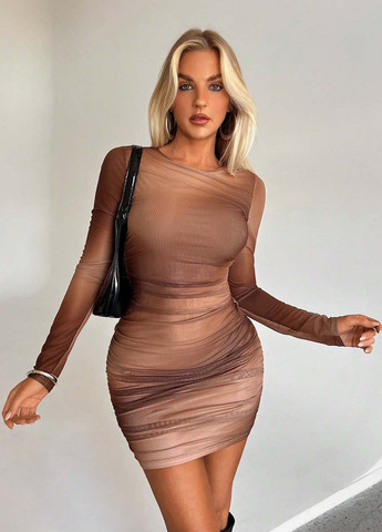 Коричнева кежуал сукня силуетна SHEIN з градієнтом