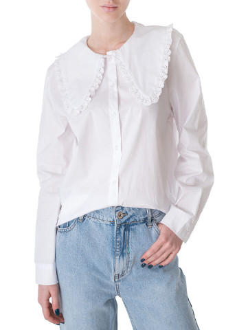 Белая кэжуал рубашка однотонная Joleen