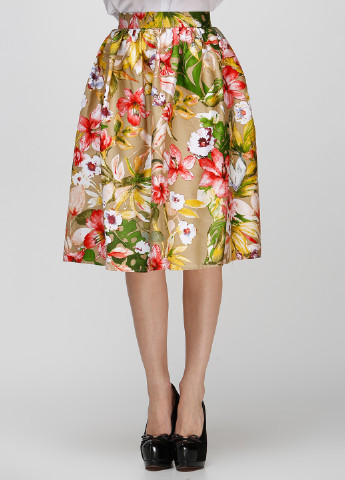 Разноцветная кэжуал цветочной расцветки юбка BERENIS клешированная