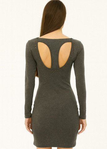 Серое кэжуал платье силуэтная Sassofono меланжевое