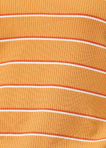 Оранжевая женская футболка-поло KOTON в полоску