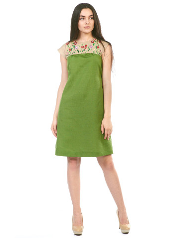 Зеленое кэжуал платье Edelvika с цветочным принтом