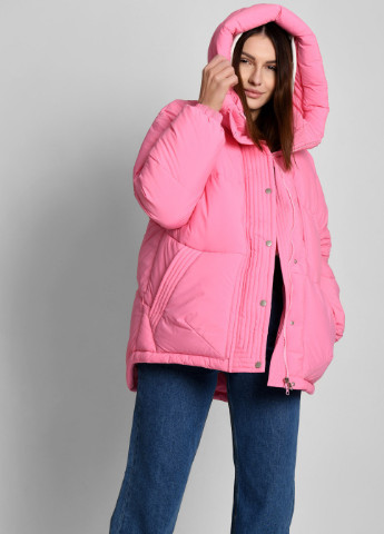 Розовая зимняя зимняя женская куртка оверсайз X-Woyz