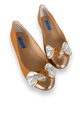 Женские балетки Bigioni | коричневые однотонные бант натуральная кожа (294942099)