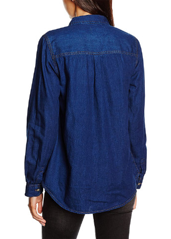 Темно-синяя джинсовая рубашка однотонная New Look