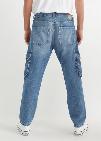 Темно-голубые демисезонные карго джинсы C&A