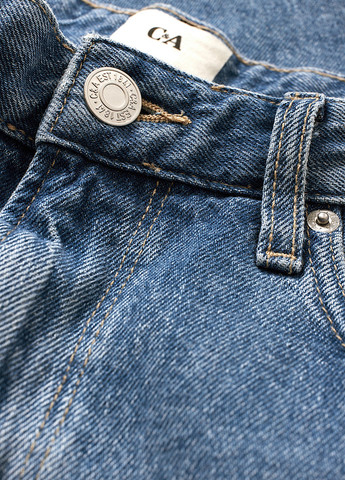 Темно-голубые демисезонные карго джинсы C&A
