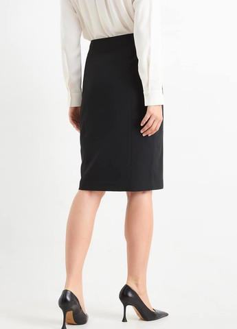 Черная офисная однотонная юбка C&A карандаш