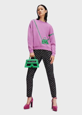 Бузковий світшот Karl Lagerfeld малюнок без декору (347295620)