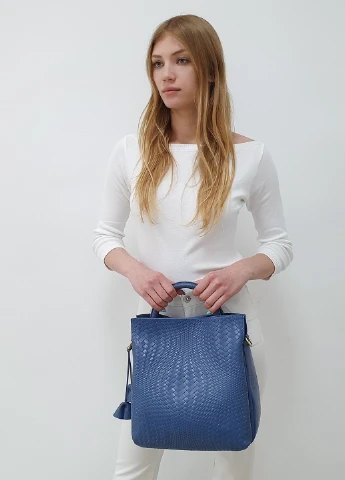 Велика м'яка сумка блакитна шкіряна Fashion (232986030)