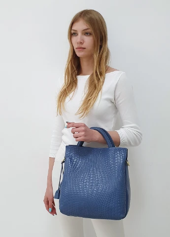 Велика м'яка сумка блакитна шкіряна Fashion (232986030)