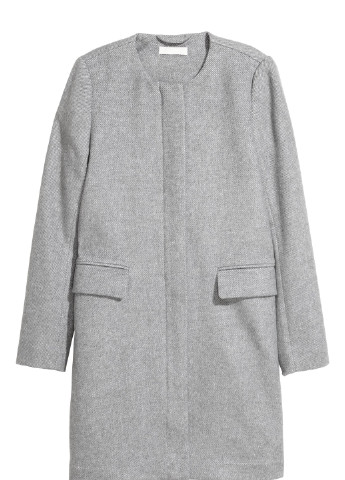 Серое демисезонное Пальто шерсть бленд H&M