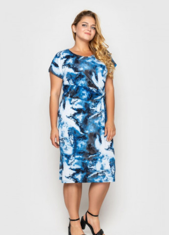 Комбинированное кэжуал платье muar бэлла разные цвета голубое акварель 0204 Vlavi однотонное
