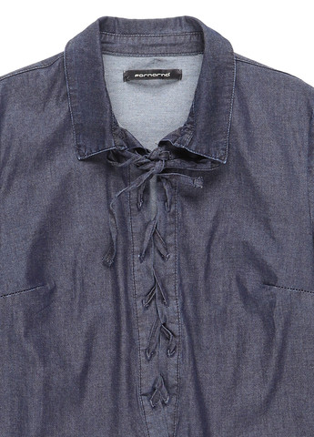 Темно-синяя джинсовая рубашка однотонная Fornarina