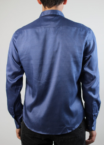 Темно-синяя кэжуал рубашка однотонная New Way