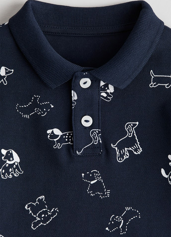 Индиго детская футболка-поло H&M с рисунком