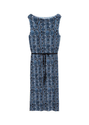 Темно-синее кэжуал платье H&M змеиный