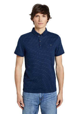 Темно-синяя футболка-поло для мужчин Tom Tailor в горошек