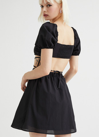 Чорна кежуал сукня H&M однотонна