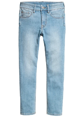 Голубые демисезонные зауженные джинсы H&M