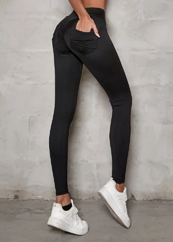 Черные демисезонные леггинсы SHEIN
