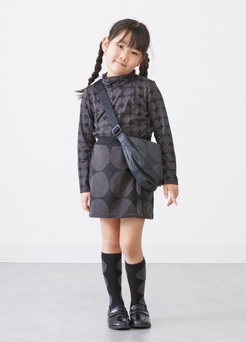 Черная кэжуал с геометрическим узором юбка Uniqlo на запах