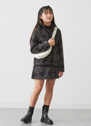 Черная кэжуал с геометрическим узором юбка Uniqlo на запах