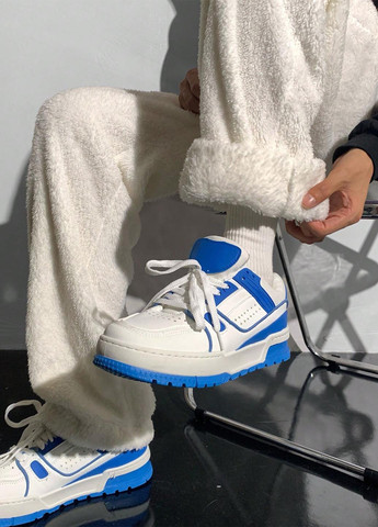 Белые кэжуал демисезонные брюки прямые SHEIN