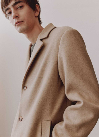 Бежеве демісезонне Пальто однобортне H&M