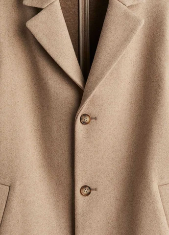 Бежеве демісезонне Пальто однобортне H&M