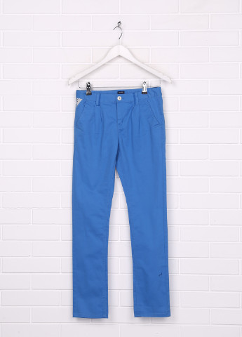 Голубые кэжуал демисезонные брюки со средней талией Kiabi