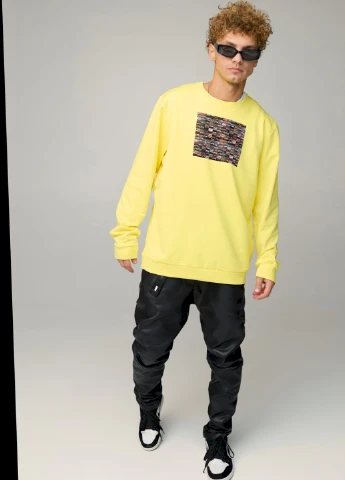 Жовтий свитшот мужской oversize /no flis/ YAPPI малюнок (254557782)