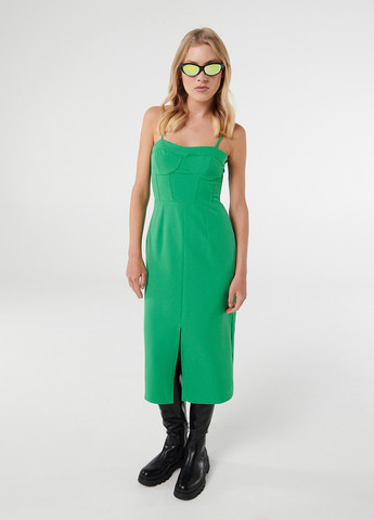 Зеленое кэжуал платье Reserved однотонное