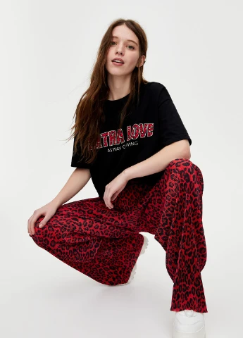 Штани демісезон,червоний в візерунки, Pull & Bear (254670088)