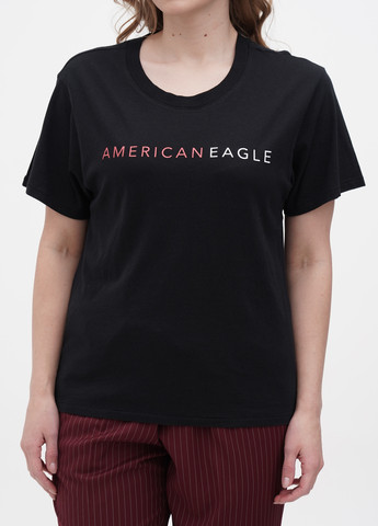 Чорна літня футболка American Eagle