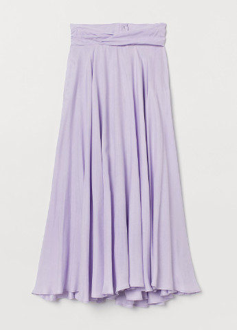 Сиреневая кэжуал однотонная юбка H&M клешированная
